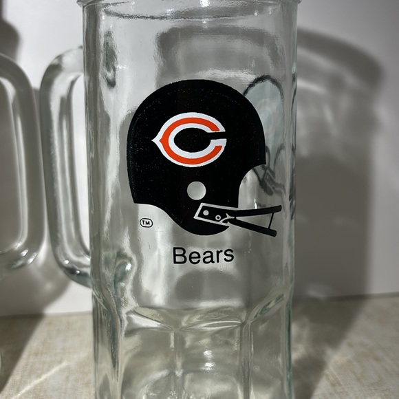 Vintage Set of 3 "Chicago Bears" Beer Mugs / Fisher Peanut Jars - Picture 6 of 9